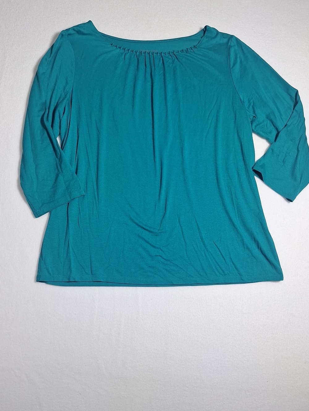 Coldwater Creek Teal 3/4 Sleeve Top